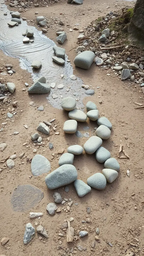 23 Stunning Dry Riverbed Landscaping Ideas to Transform Your Outdoors 15 Artistic arrangement of smooth stones in a dry riverbed