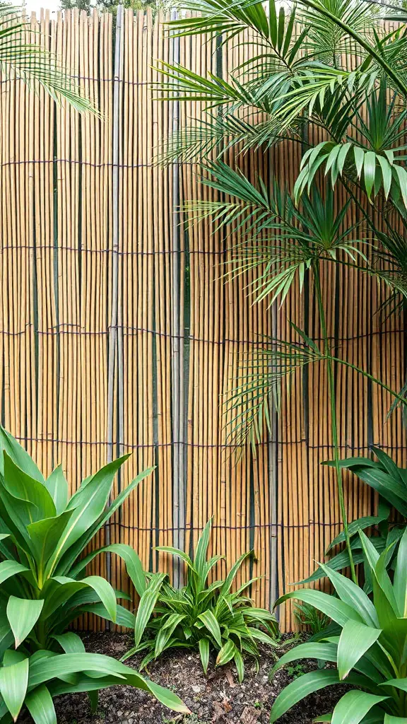 19 Creative Garden Wall Ideas to Transform Your Outdoor Space 11 Bamboo screening with lush green plants