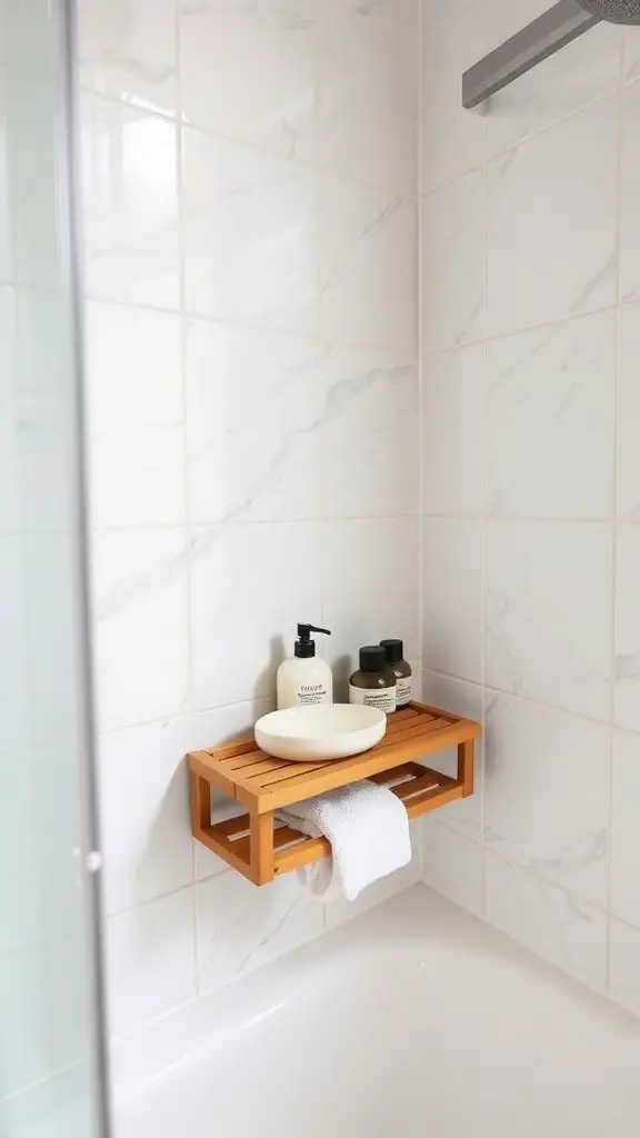 19+Stylish and Functional Shower Caddy Ideas to Organize Your Space 6 Bamboo shower caddy with soap dish and toiletries