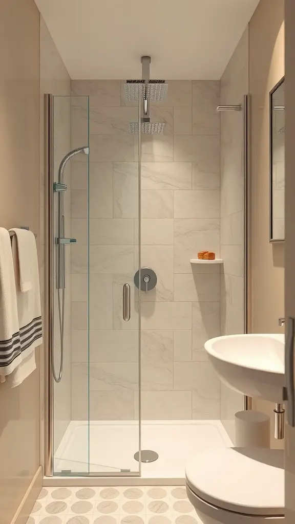 19 Stunning Small Full Bathroom Ideas for Maximum Style 4 Modern compact shower design with glass enclosure and light-colored tiles