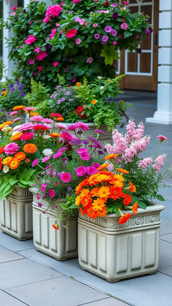 29 Creative DIY Concrete Molds for Your Next Project 15 Colorful flowers in concrete planter boxes