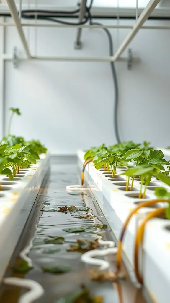 17 Innovative Hydroponic Gardening Ideas You Need to Try 9 Ebb and Flow hydroponics system with young plants growing in nutrient-rich water.
