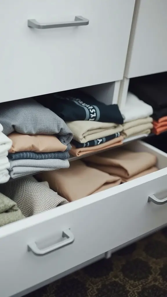 21 Creative Fabric Storage Solutions You Need to Try 13 Neatly organized drawer with folded fabrics in various colors