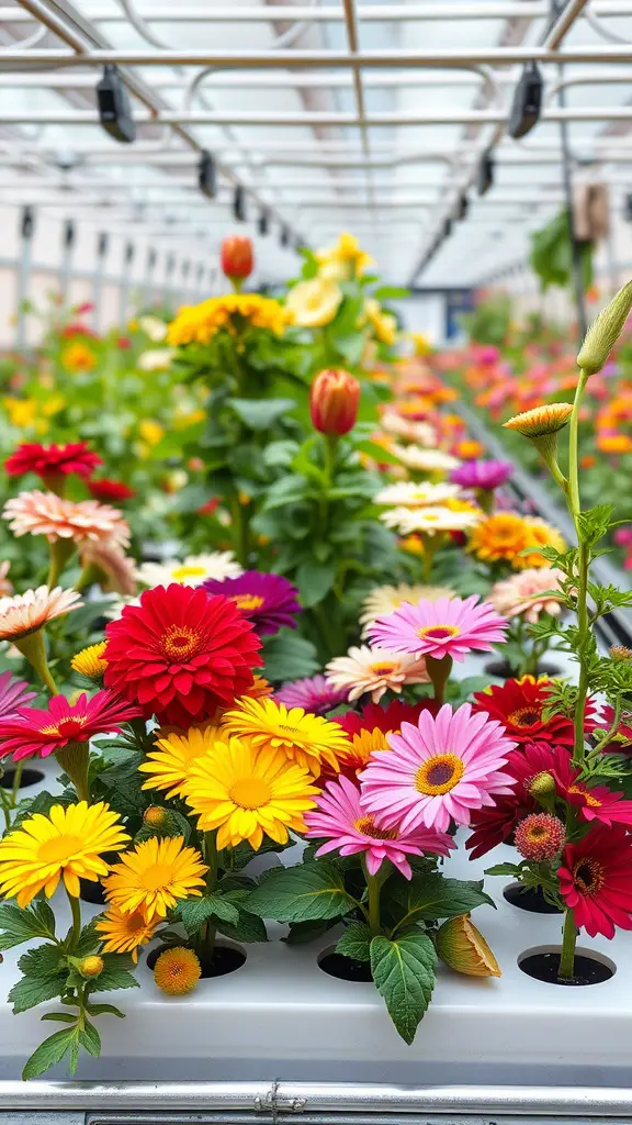 17 Innovative Hydroponic Gardening Ideas You Need to Try 14 Colorful flowers in a hydroponic garden setup