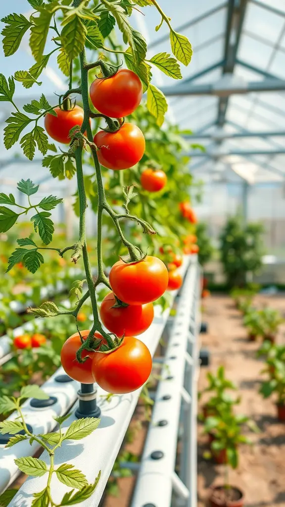 17 Innovative Hydroponic Gardening Ideas You Need to Try 17 Hydroponic tomatoes growing in a greenhouse with vibrant red fruits on green vines.