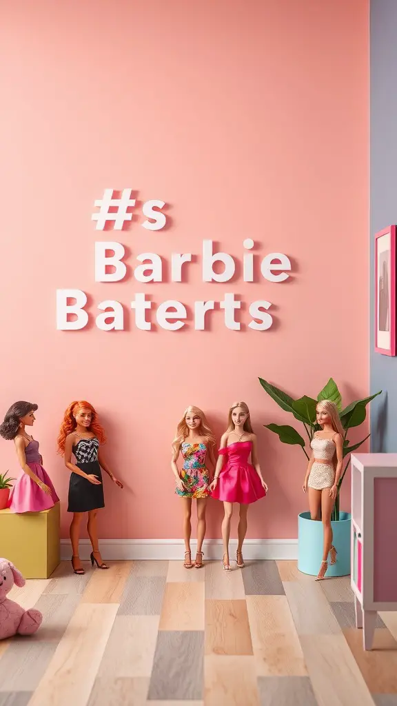 17 Creative Storage Ideas for Your Barbie Collection 10 Colorful wall with magnetic Barbie dolls and playful letters