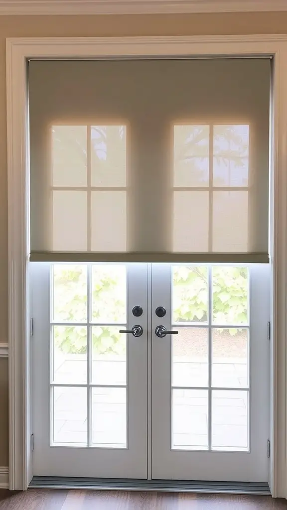 21 Creative French Door Privacy Ideas for Your Home 14 Magnetic privacy screen on French doors, providing privacy while allowing light in.