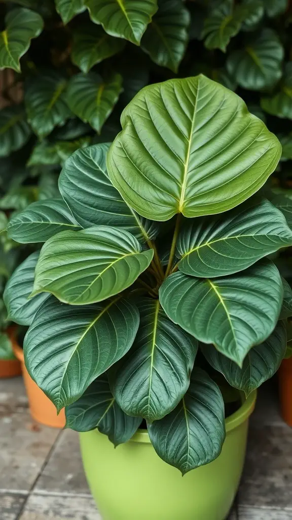 15 Stunning Monstera Plant Varieties You Need to Know About 13 A close-up view of Monstera Karstenianum plant with glossy green leaves.