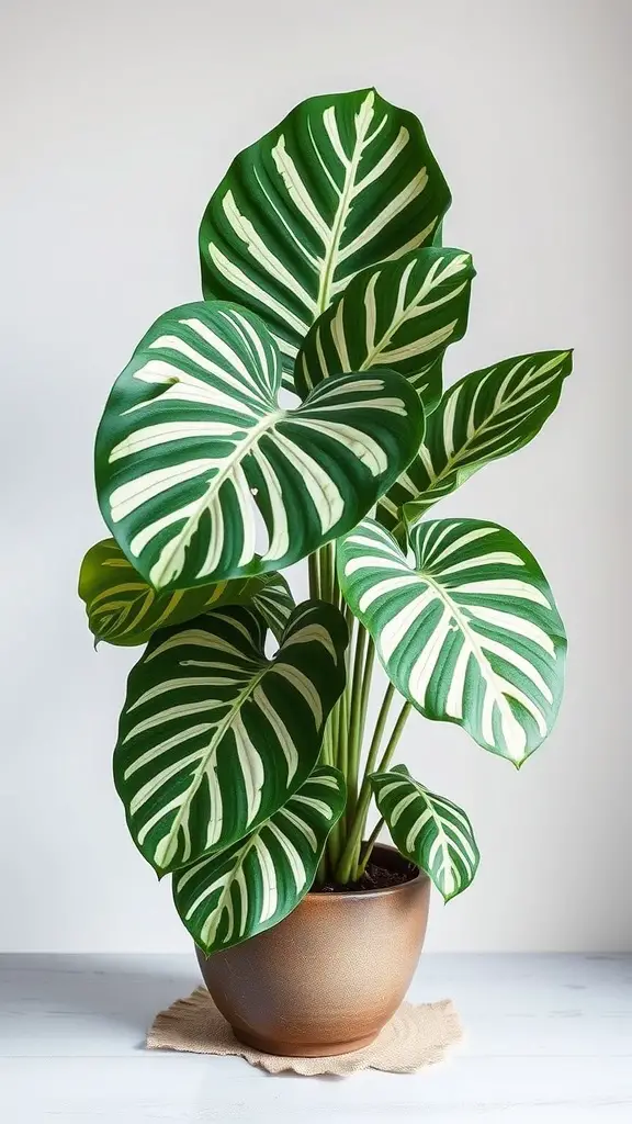 15 Stunning Monstera Plant Varieties You Need to Know About 12 A Monstera Thai Constellation plant with variegated leaves in a pot.