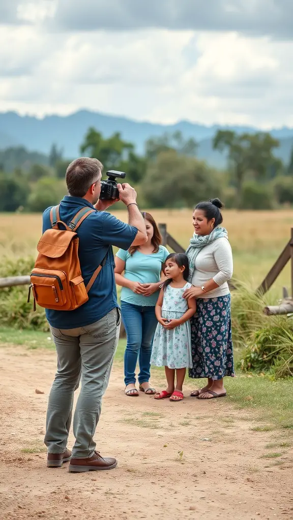 17 Creative Silent Auction Ideas to Boost Your Fundraising Event 17 A photographer capturing a family portrait in an outdoor setting.