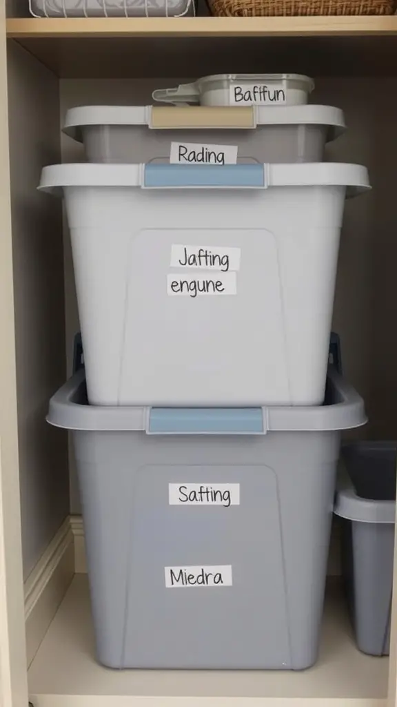 19 Creative DIY Storage Box Ideas You Need to Try 4 Stacked plastic bins with labels for organization