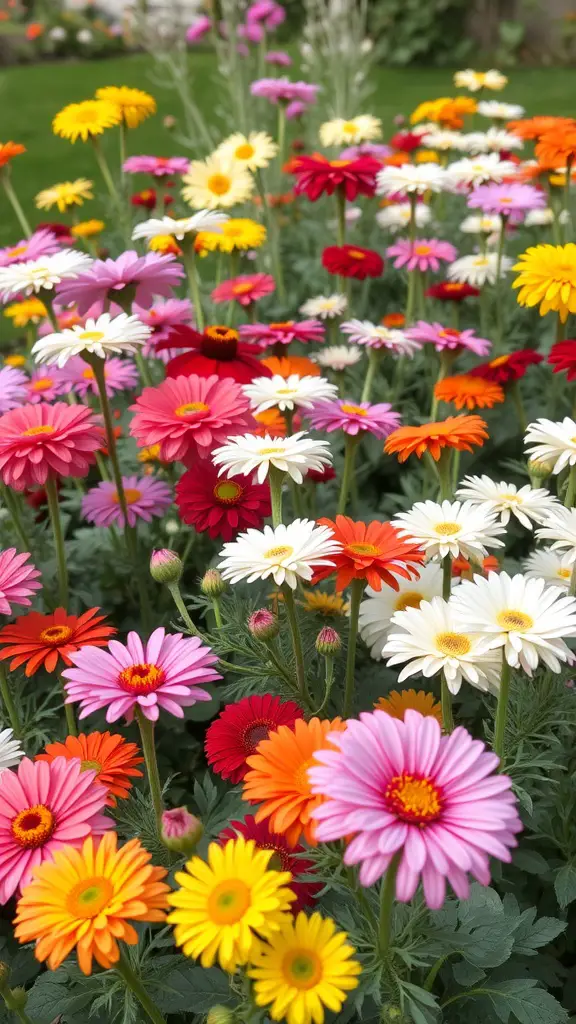 15 Stunning French Garden Ideas to Transform Your Outdoor Space 16 A vibrant display of colorful daisies in a garden