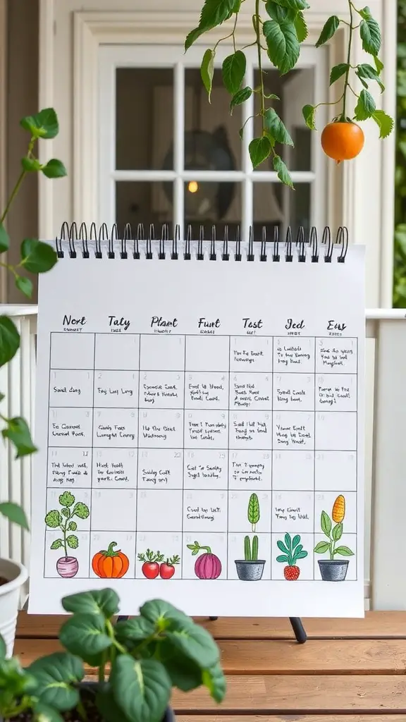 19 Must-Have Vegetables for Your Balcony Garden 2 A planting calendar for a balcony vegetable garden showing seasonal planting schedules.