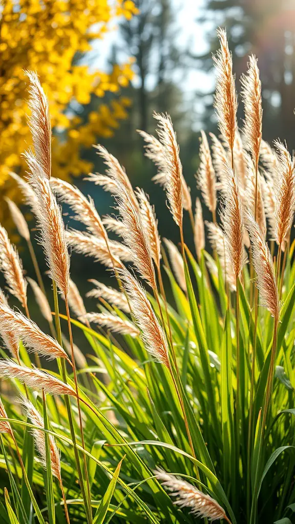 19 Stunning Fall Plants to Brighten Your Garden 14 Ornamental grasses with golden plumes swaying in the sunlight