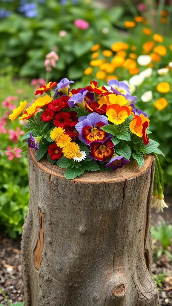 23 Creative Tree Stump Planter Ideas for Your Garden Decor 4