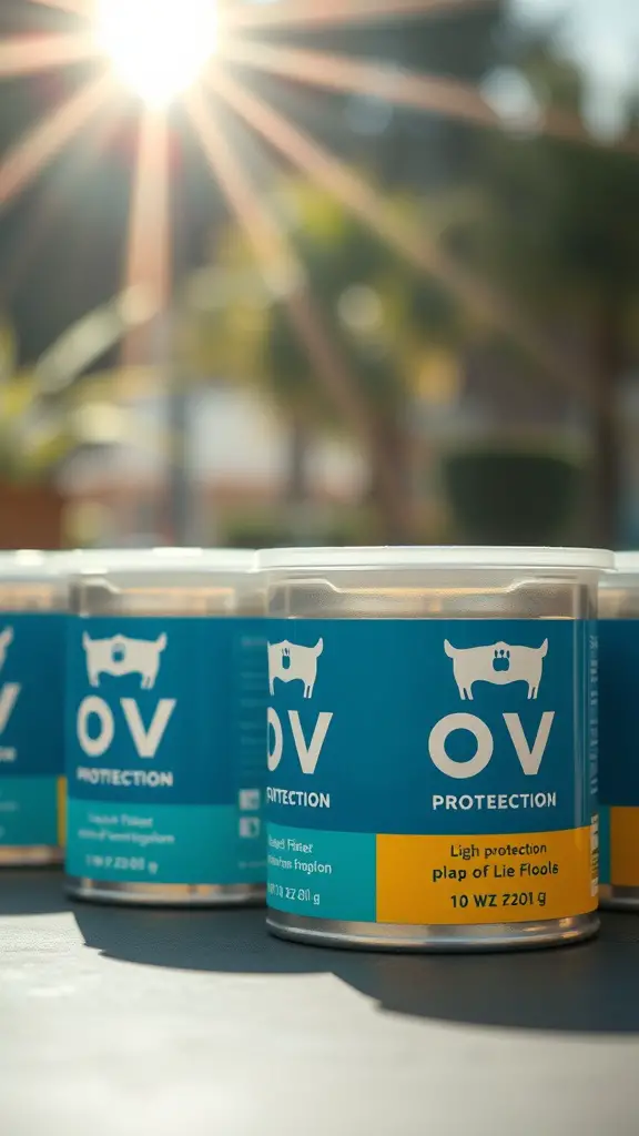 19+Essential Dog Food Storage Solutions You Need 15 Cans of dog food with UV protection labels in sunlight