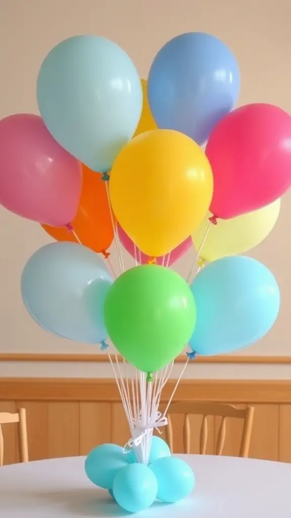 21 Adorable Baby Shower Table Centerpieces for Your Celebration 2 Colorful balloon bouquet centerpiece for a baby shower