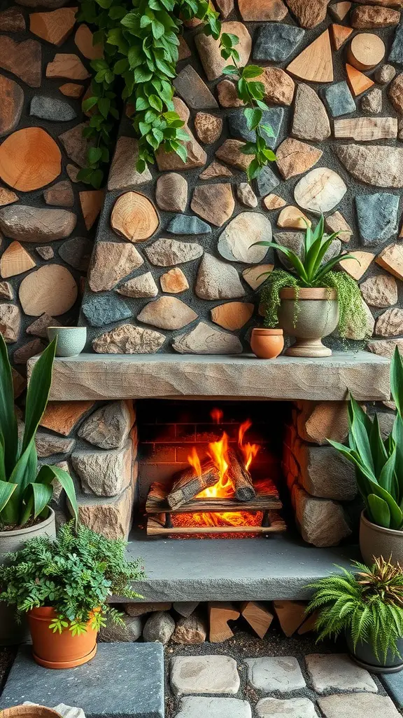 19+ Creative Fireplace Wall Ideas to Transform Your Space 9 A vibrant red fireplace wall with black accents and decorative items on the mantel.