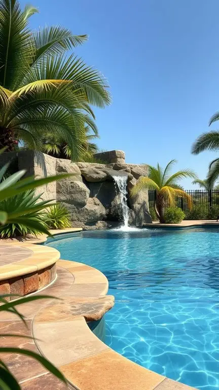 19+ Amazing Homemade Swimming Pools You'll Want to Dive Into 11 A beautiful natural stone pool with a waterfall and palm trees