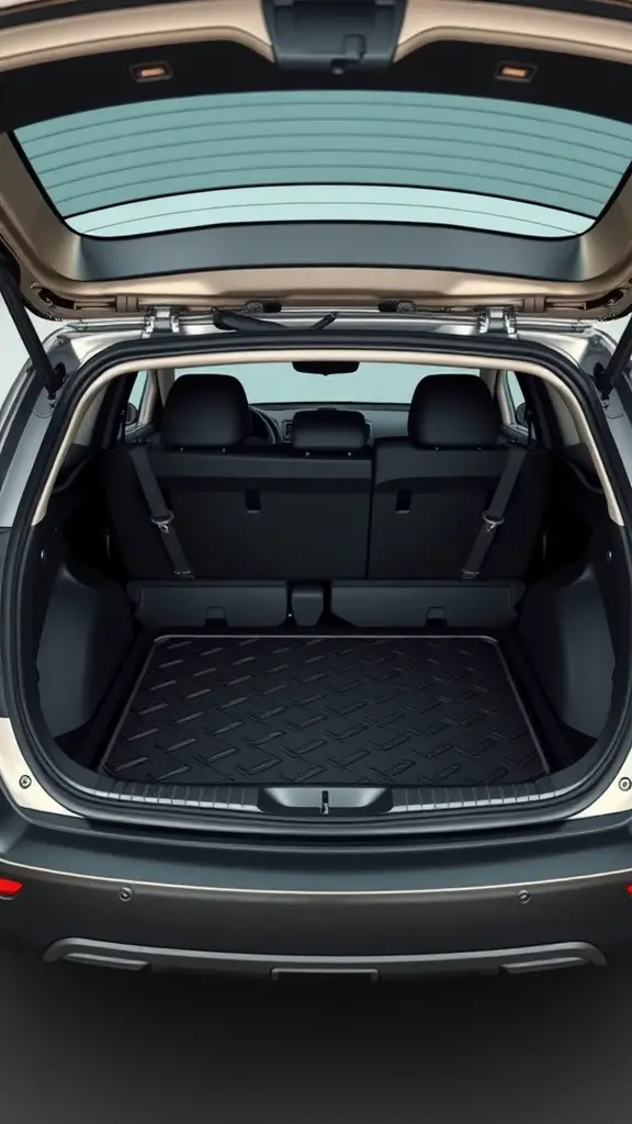 25+ Clever Car Trunk Organization Ideas to Maximize Space 8 Interior view of a car trunk with a rubber mat