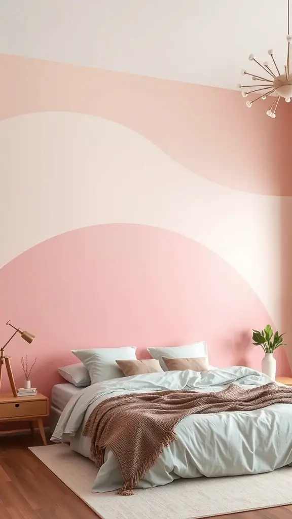 27+ Stunning Beige and Pink Bedroom Ideas for a Cozy Retreat 18 Beige and pink ombre wall design in a cozy bedroom