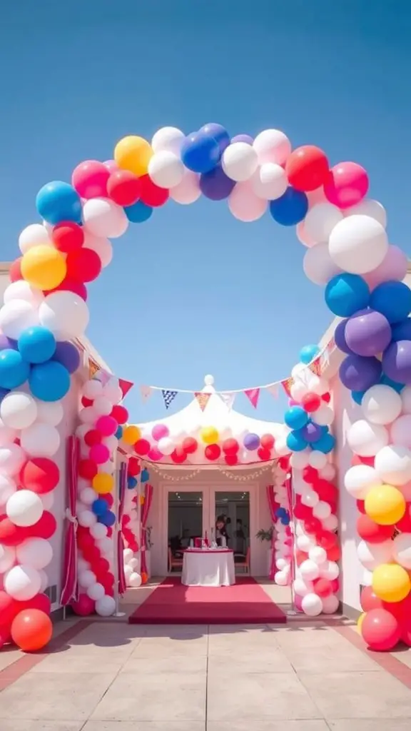 19+ Creative Balloon Decoration Ideas for Your Next Party 9 Colorful balloon arch at a party entrance