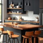 27+ Stunning Black and Natural Wood Kitchen Designs You’ll Love 9