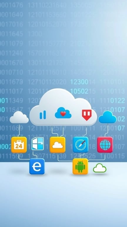 17+ Essential Tips for Organizing Your Photo Storage 10 Illustration of cloud storage solutions with various app icons connected to a central cloud symbol.