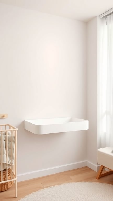 21+ Creative Baby Changing Station Ideas for Every Nursery 2 A compact wall-mounted baby changing station in a modern nursery setting.