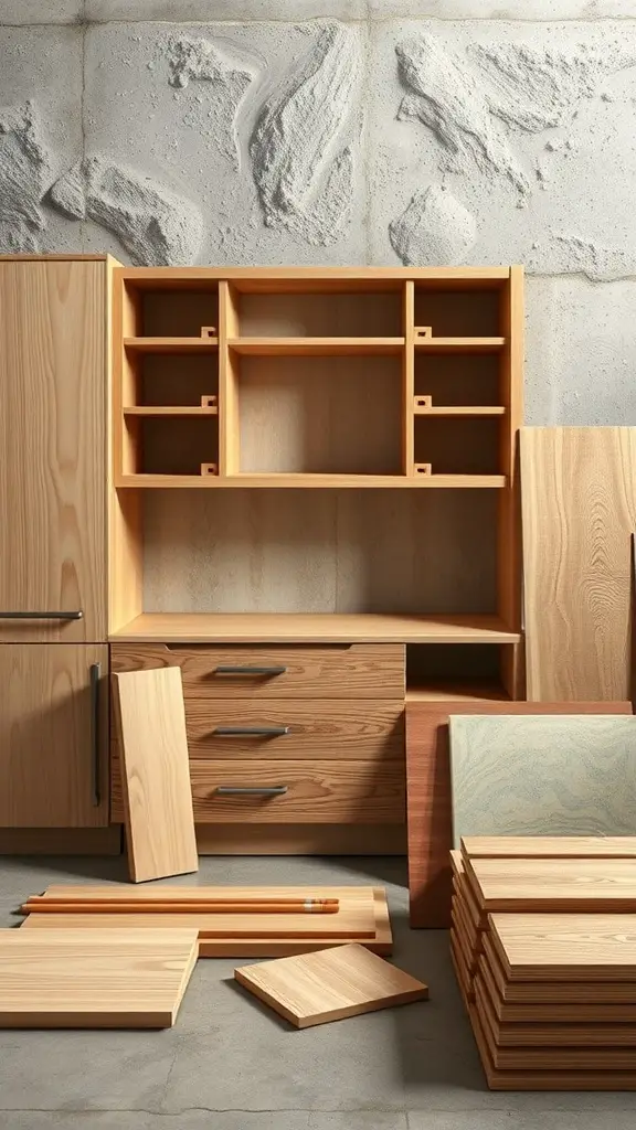 25+ Creative Built-In Pantry Cabinet Wall DIY Ideas 10 Wooden pantry cabinet pieces and panels ready for assembly