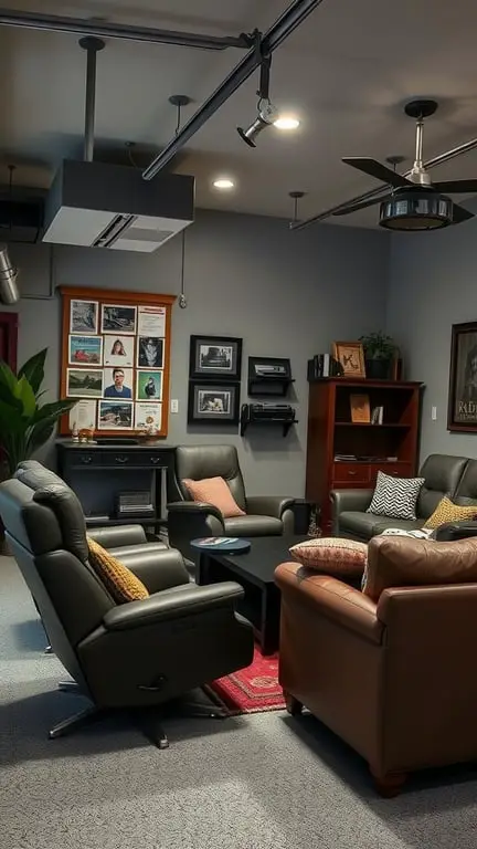 19+ Ultimate Garage Man Cave Ideas You Need to See 4 Cozy seating arrangement in a garage man cave with recliners and a coffee table