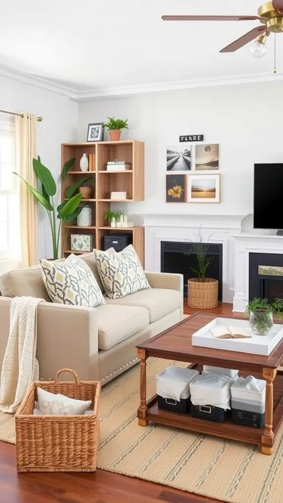 23+ Cozy Fall Living Room Decor Ideas to Transform Your Space 15 A cozy living room couch layered with various throws and pillows, showcasing warm colors and textures.