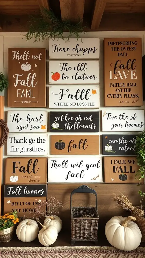 27+ Creative Fall Wood Crafts to Make This Season 9 A collection of personalized wooden signs with fall themes and phrases.