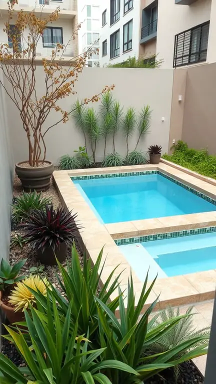 19+ Amazing Homemade Swimming Pools You'll Want to Dive Into 14 A compact plunge pool surrounded by greenery in a small outdoor space.