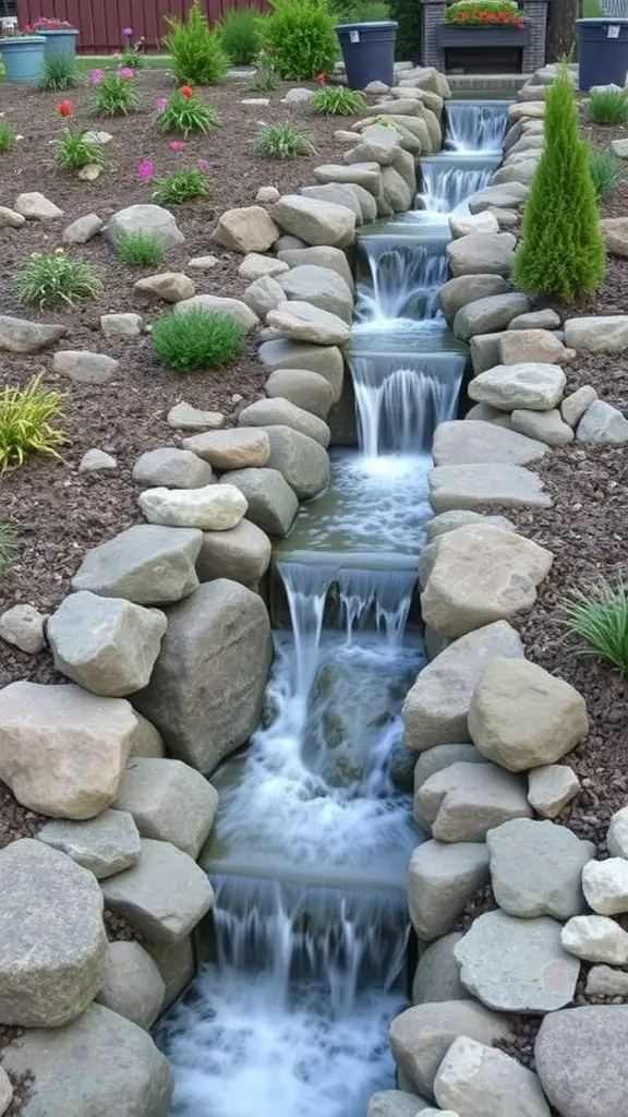 19+ Inspiring Terraced Landscaping Ideas for Your Outdoor Space 2 Illustration showing effective water drainage in terraced landscaping