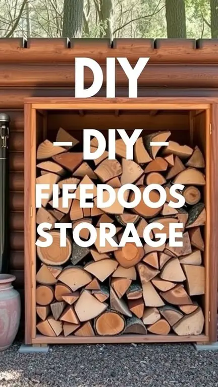 15 Creative DIY Shed Plans for Your Backyard Oasis 11 A DIY firewood storage shed with neatly stacked logs inside.