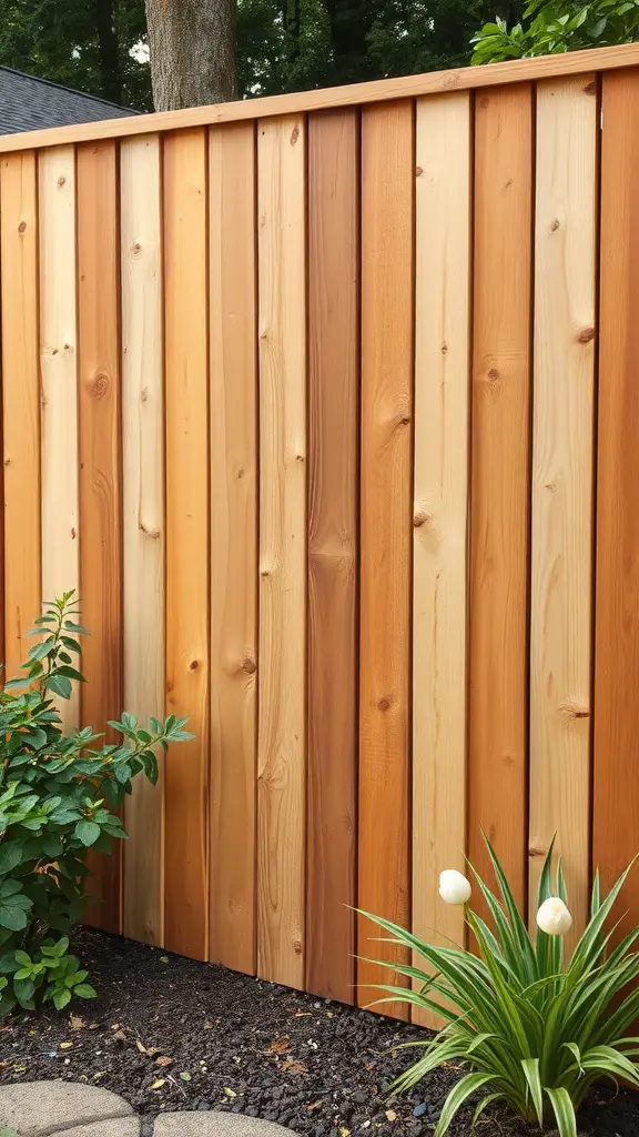 19+ Creative Privacy Wall Ideas for Your Deck 17 A person working on a wooden privacy wall, ensuring it is well-maintained.