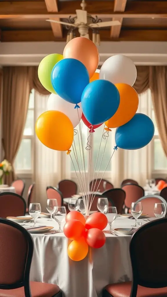 19+ Creative Balloon Decoration Ideas for Your Next Party 7 Colorful balloon centerpieces on a dining table