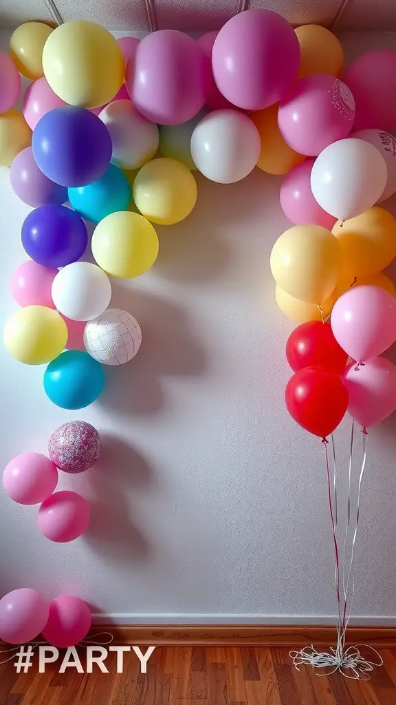 19+ Creative Balloon Decoration Ideas for Your Next Party 4 Colorful balloon garland decoration for a party