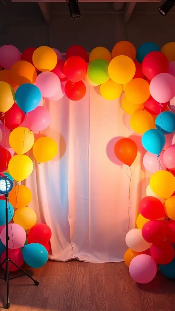 19+ Creative Balloon Decoration Ideas for Your Next Party 8 Colorful balloon backdrop for a photo booth