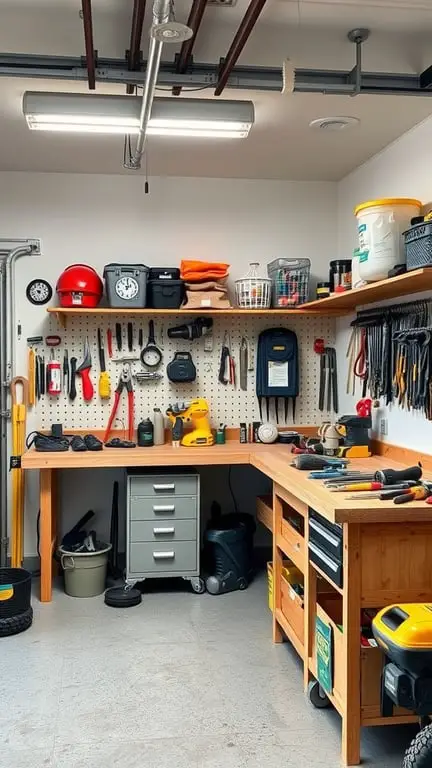 19+ Ultimate Garage Man Cave Ideas You Need to See 10 A well-organized garage workbench with tools and storage