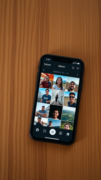 17+ Essential Tips for Organizing Your Photo Storage 8 A smartphone displaying a photo management app with a grid of images.