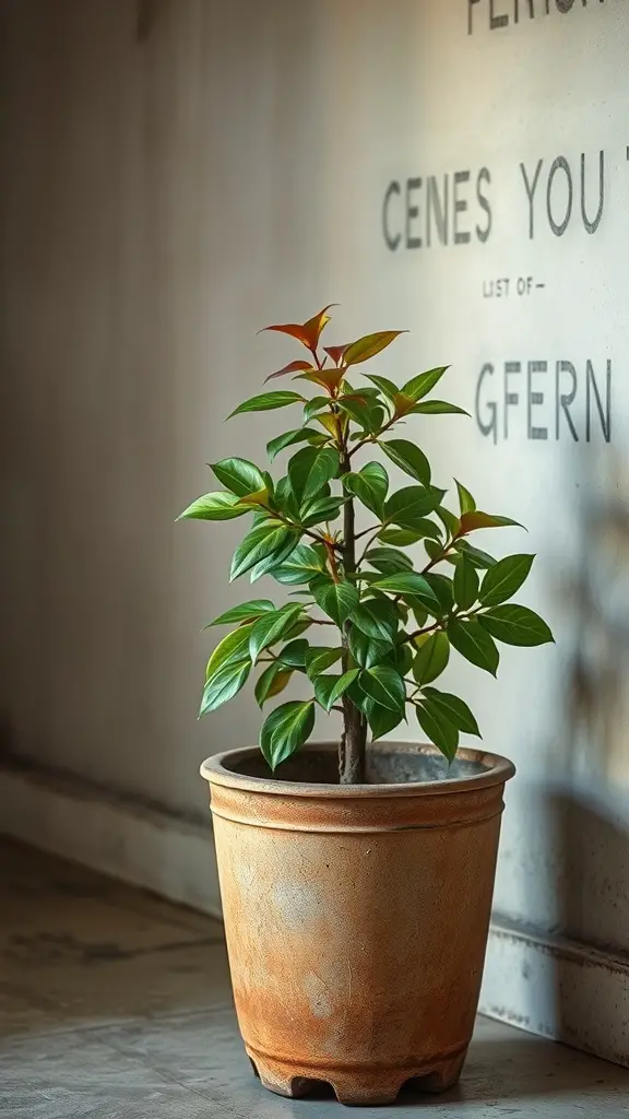 37+ Best Indoor Plants for Low Light Living Spaces 8 A healthy Cast Iron Plant in a rustic pot against a neutral wall.