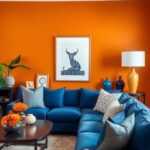 27+ Stunning Blue and Orange Living Room Ideas You’ll Love 7