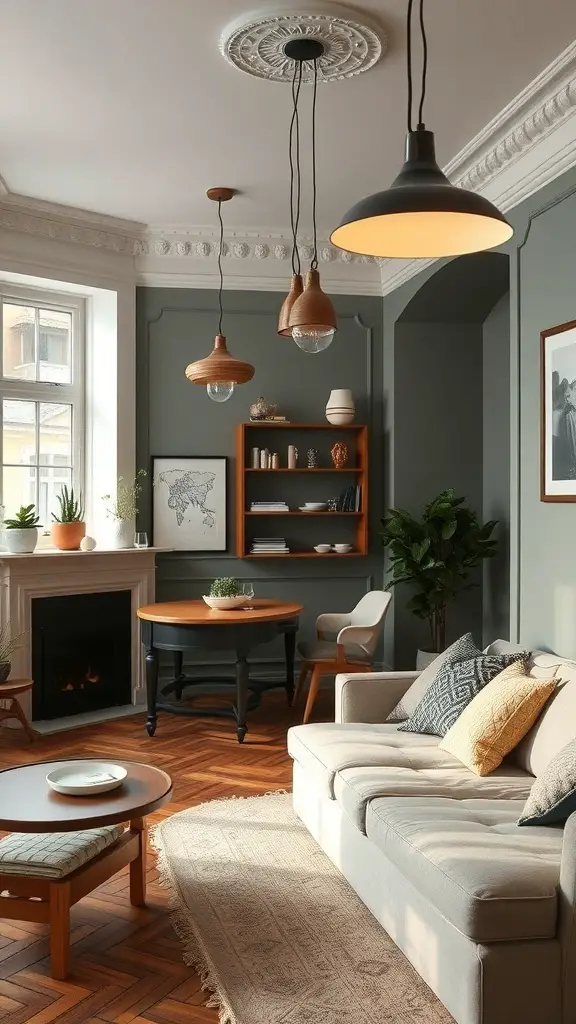 25+ Stunning Items to Achieve a Stockholm-Style Room Makeover 7 Stylish living room with chic lighting fixtures
