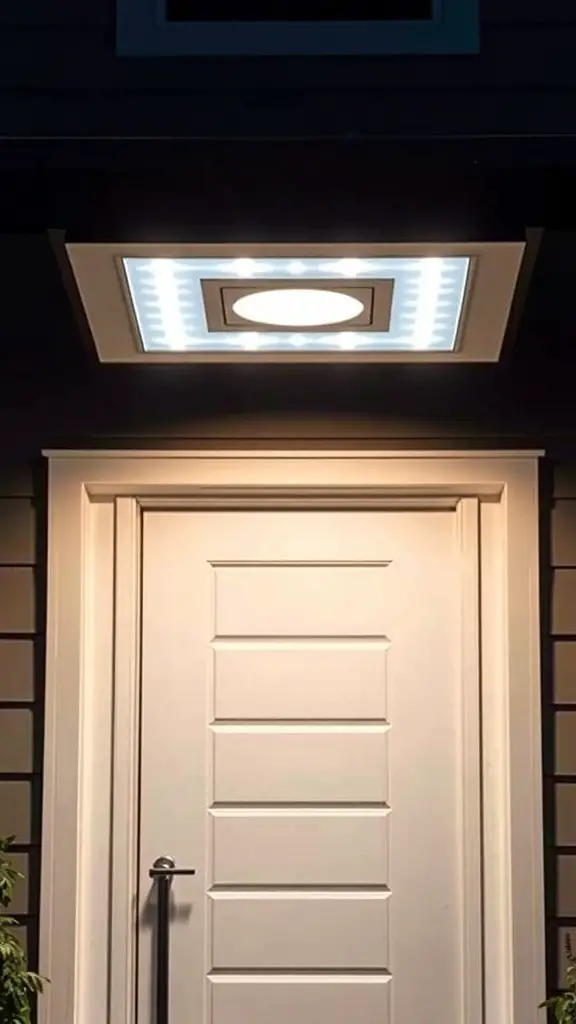 25+ Creative Front Porch Lighting Ideas to Brighten Your Home 7 Modern LED porch light above a front door