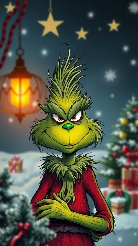 19+ Adorable Grinch Baby Shower Ideas You’ll Love 10 Grinch-themed thank you card design with festive elements