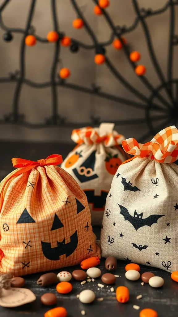 27+ Enchanting Vintage Halloween Decorations to Elevate Your Spooky Season 6 Vintage Halloween trick-or-treat bags with playful designs and colorful candies