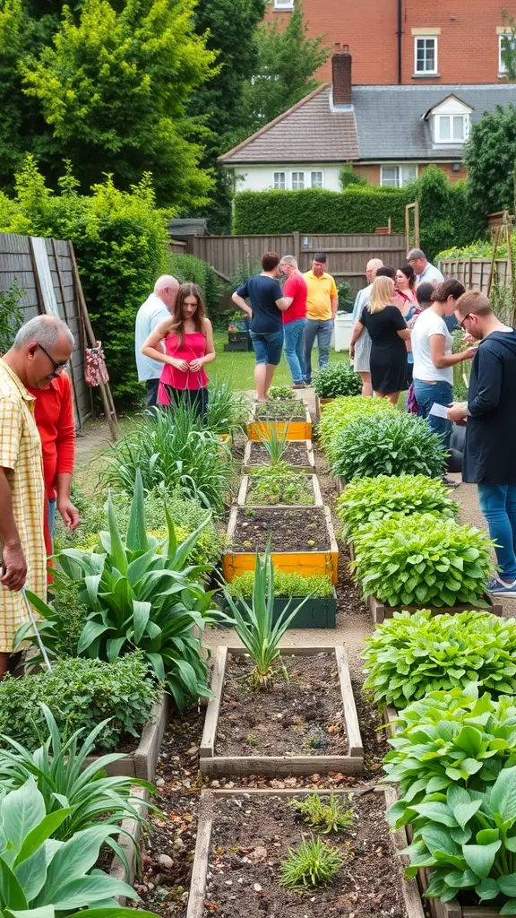 29+ Inspiring London Garden Ideas for Your Urban Oasis 18 A community garden with people tending to plants and vegetables.