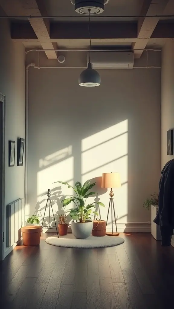29+ Small Room Organization Ideas You Need to Try 18 A small room with plants, a lamp, and natural light creating a spacious feel.